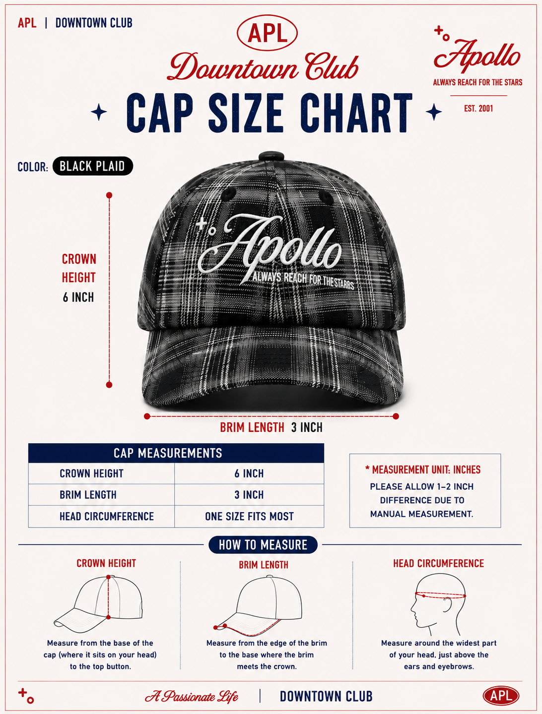 DTC-CAP-BLACK PLAID